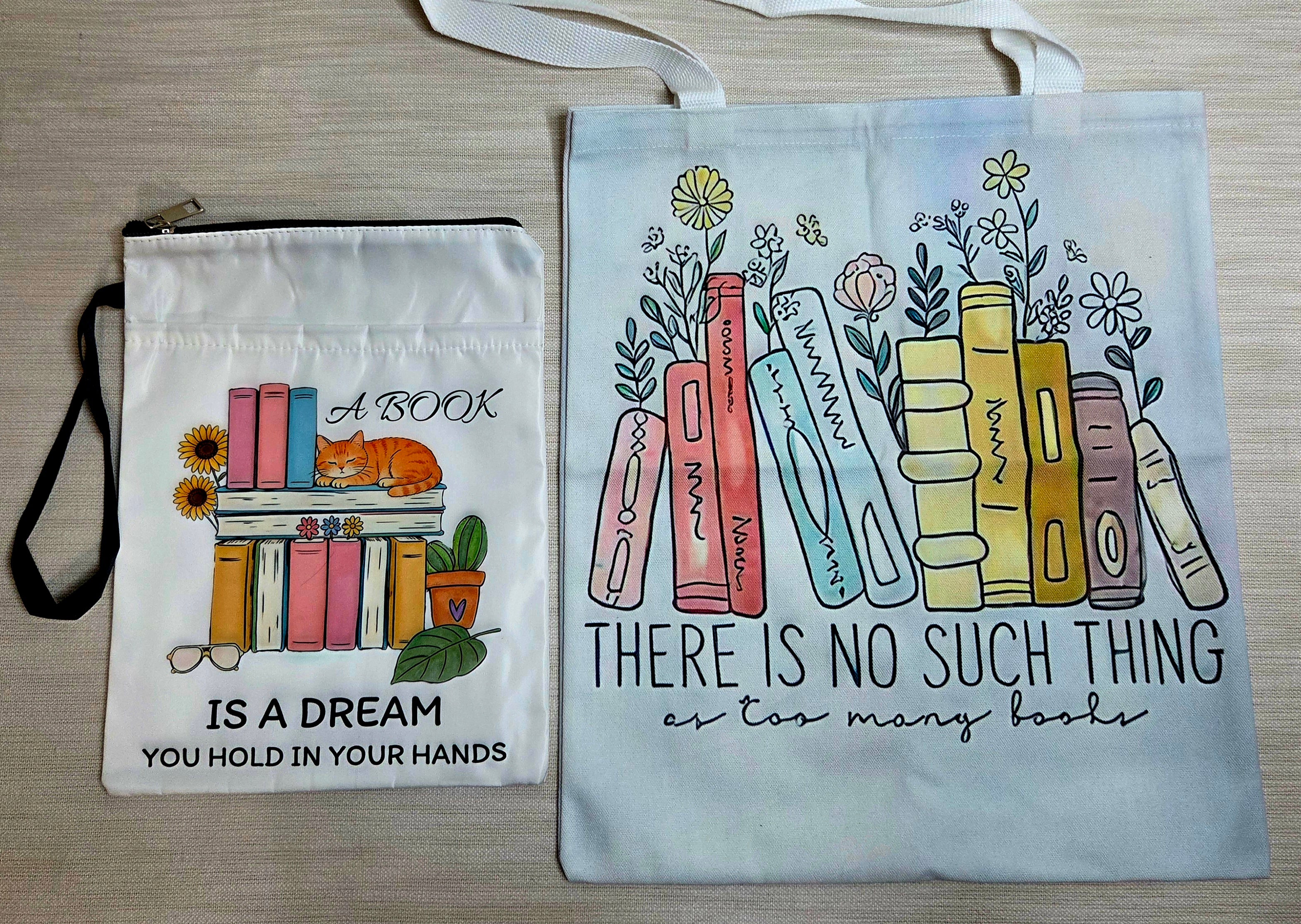 Book Lovers Tote Bag & Book Sleeve